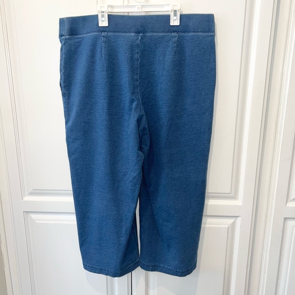 Pure Jill Indigo Wide Leg Cropped  Pull On Pants Large - Picture 7 of 11